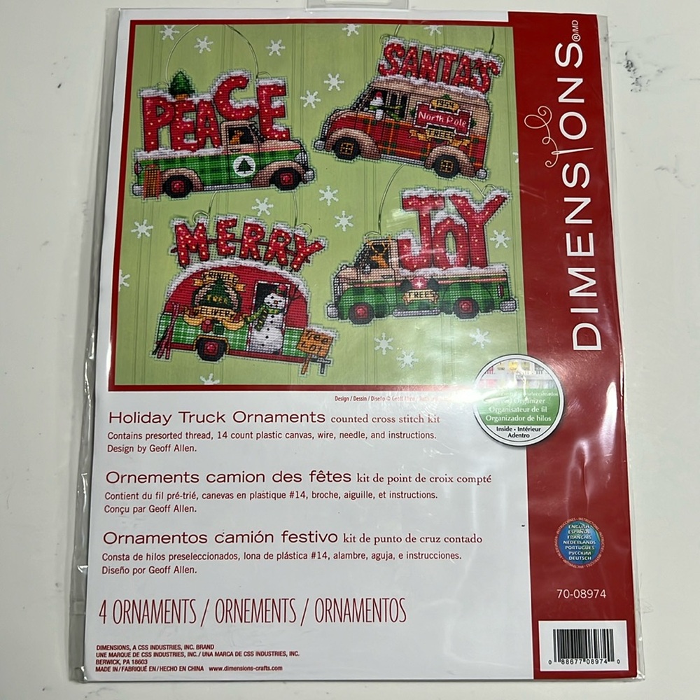 Dimensions Cross Stitch Kit Holiday Trunk Ornaments